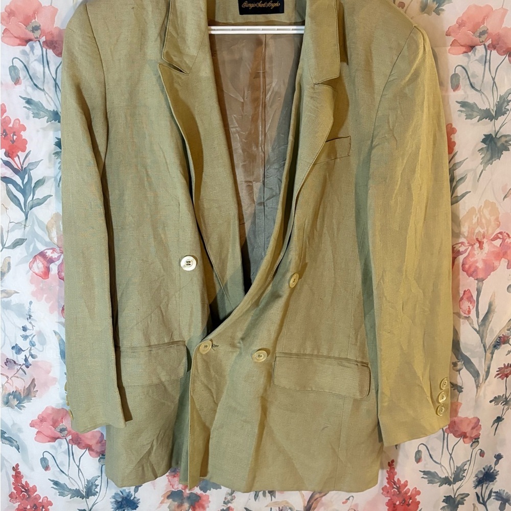 Vintage Linen Stylish Beige Blazez